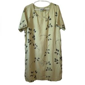 COTTON STUFF CLASSICS GREEN LEAVE PRINT DRESS